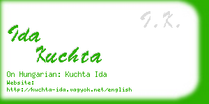 ida kuchta business card